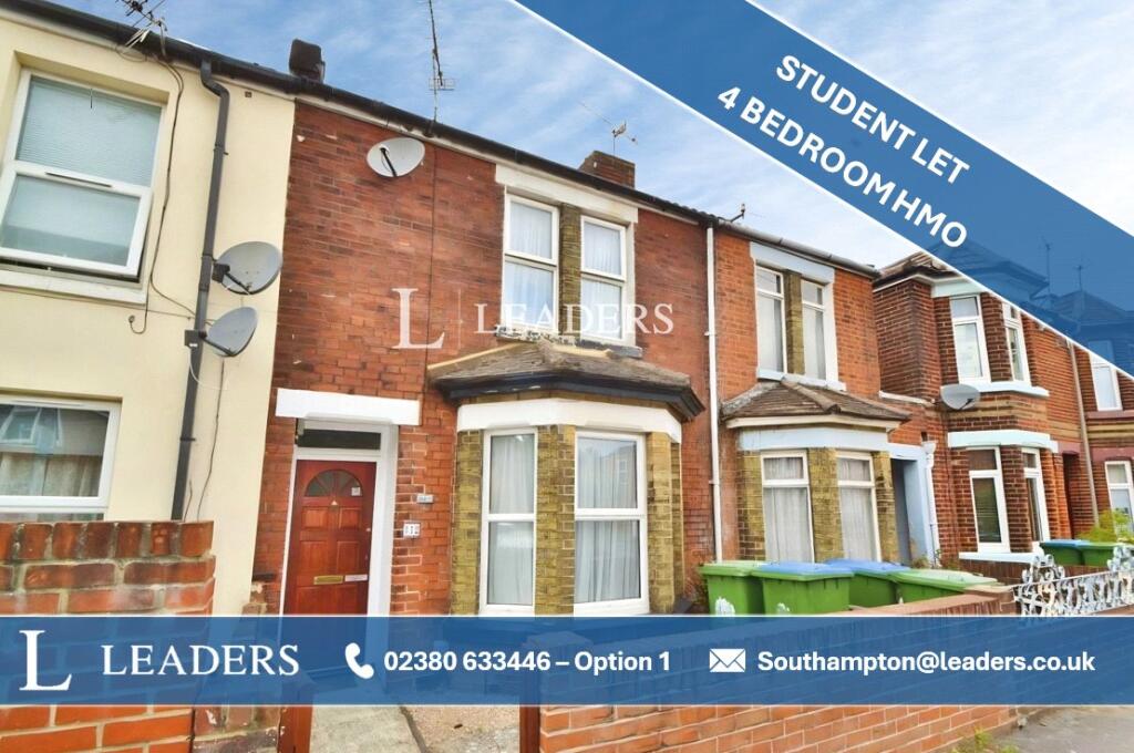 4 bed Mid Terraced House for rent in Southampton. From Leaders Sales - Southampton