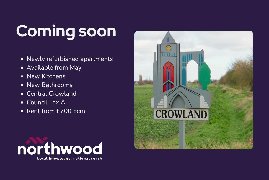 1 bed 1st Floor Flat for rent in Crowland. From Northwood - Peterborough