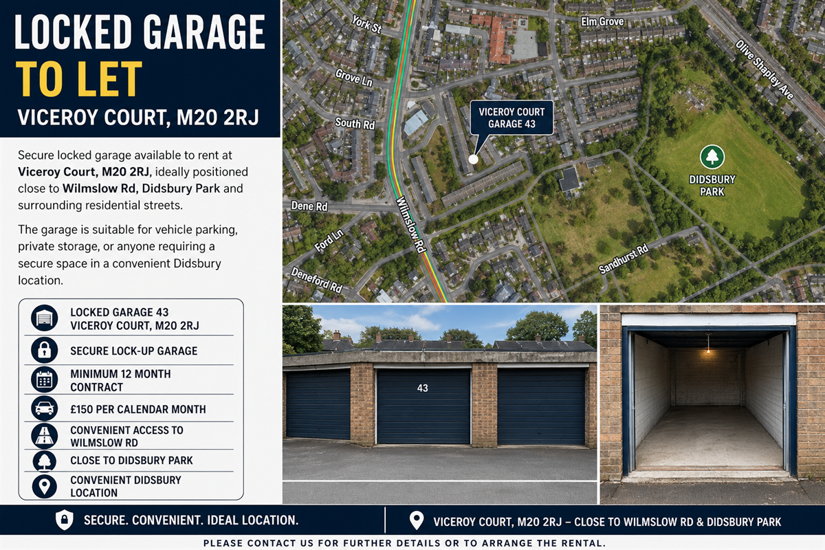 1 bed Car Parking for rent in Gatley. From Property Market Hub